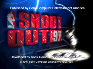 NBA ShootOut 97 title screen for Playstation